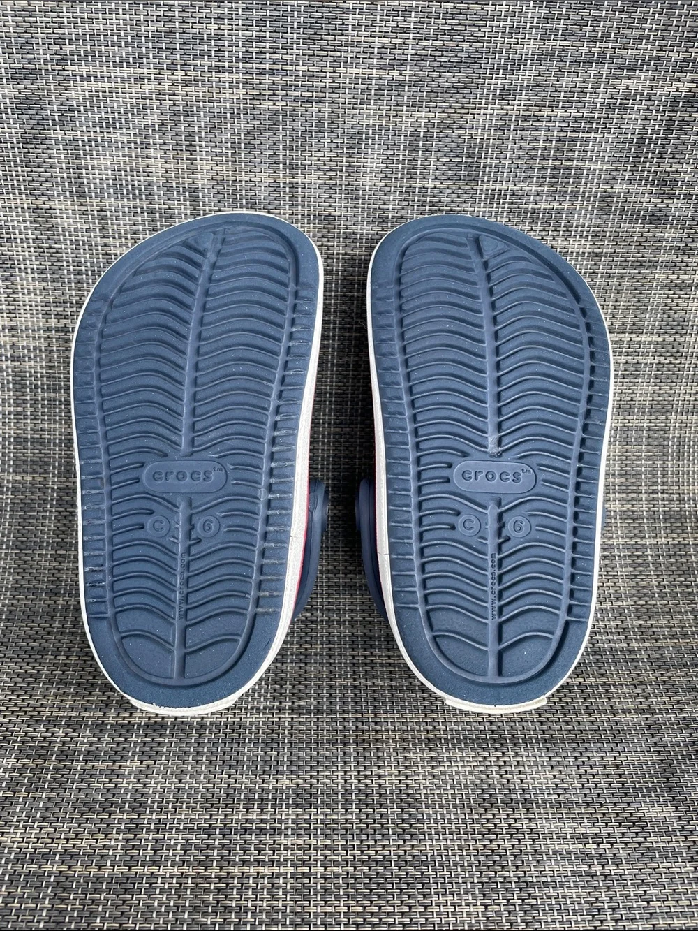 CROCS Kids Off Court Clogs in Navy-White-Red Slip-on Sandals Shoes Infant 6